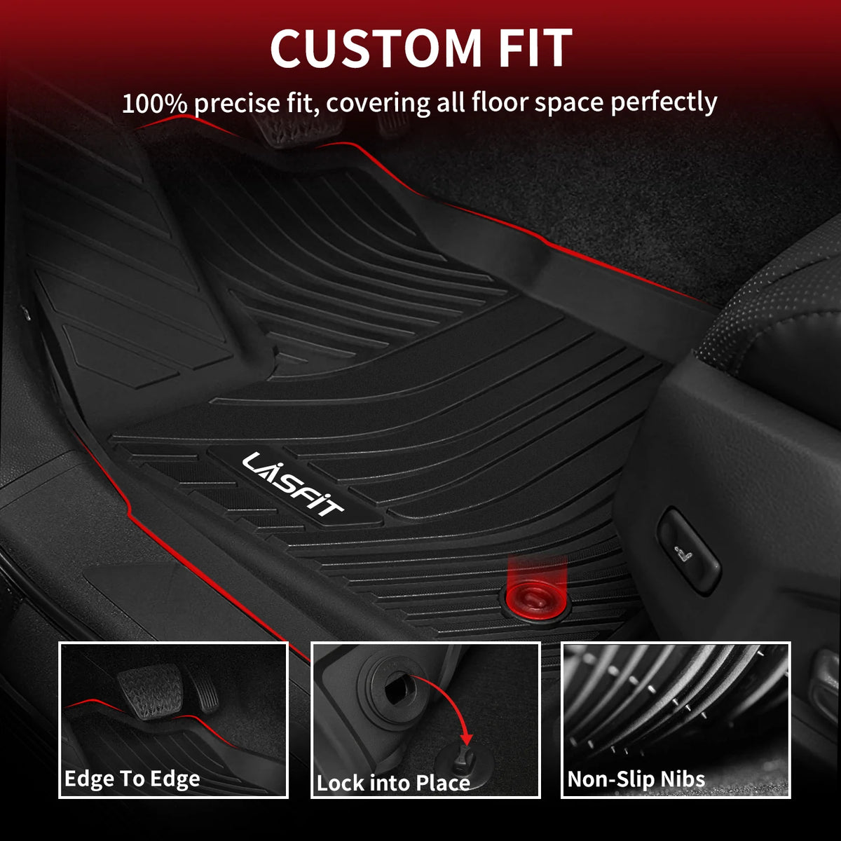 Fit for 2022-2026 Toyota Tundra Custom Floor Mats TPE Material 1st & 2 ...