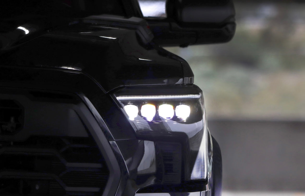 Smoke Headlight Tint Vinyl Overlays For 2022-2025 Toyota Tundra - High & Low Beam Covers